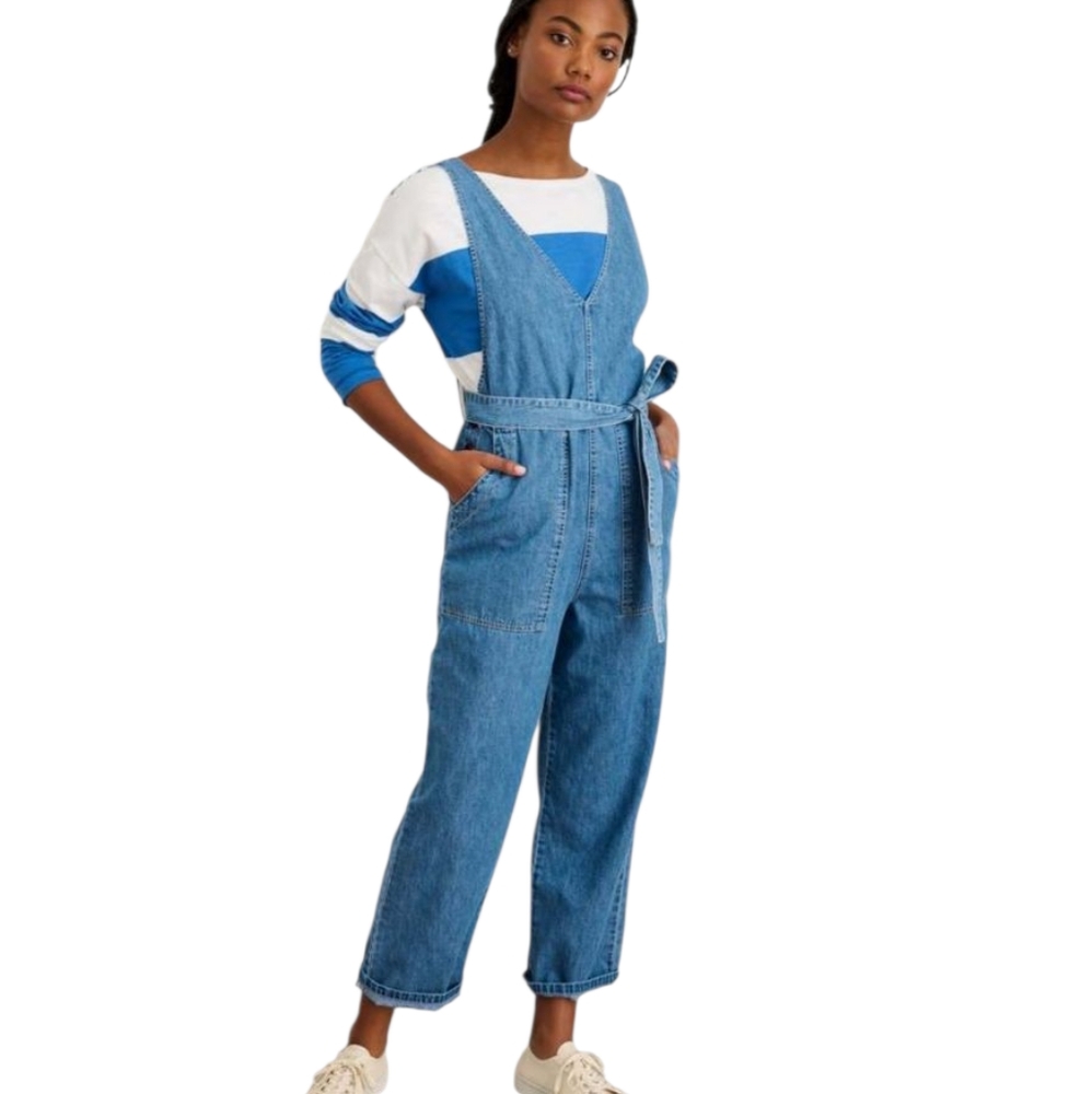 NWT ALEX MILL Ollie Belted Overalls In Denim Jumpsuit Small New - Picture 13 of 13